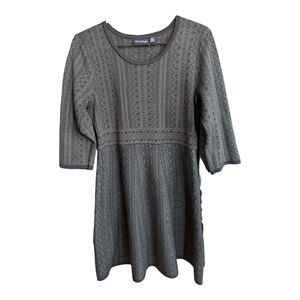 Nina Leonard Sweater Dress In Olive Green And Black